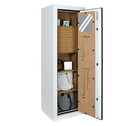 AMSEC JS5517E5 jewelry safe, open with jewelry