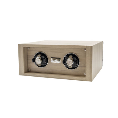 Liberty Pro Flex Watch Winder with two automatic watches, angled view